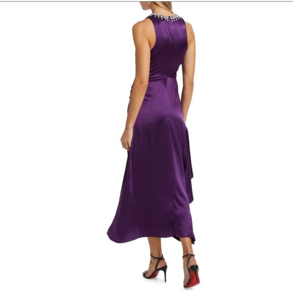 Cinq à Sept Satin Purple Midi Dress - Picture 6 of 12